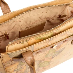 Shopping Bag Donna 1A Classe Alviero Martini linea Escape Geo stampa Geo Classic e Cuoio LE60
