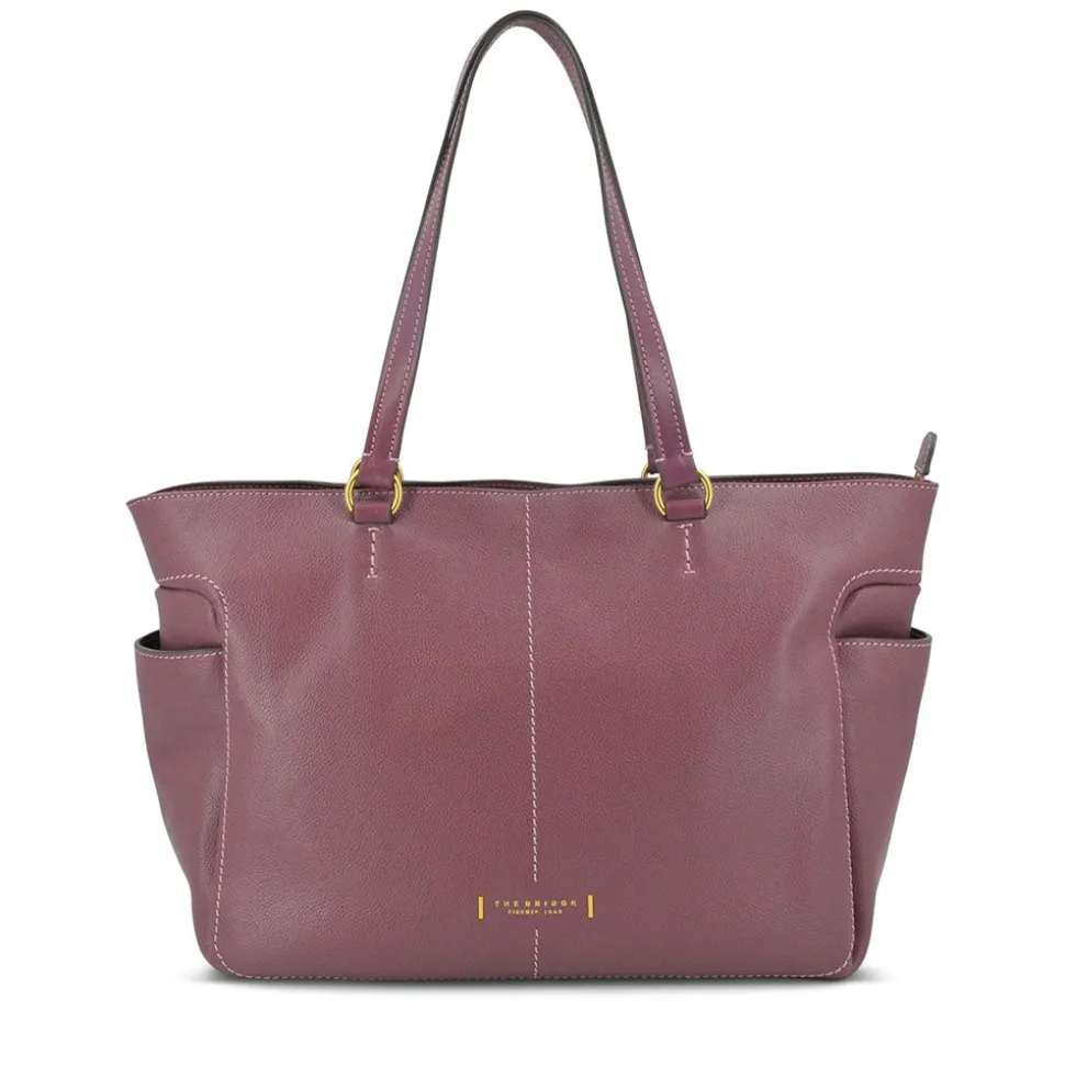 Shopping Bag Donna THE BRIDGE linea Letizia in Pelle Viola Orchidea