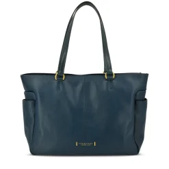 Shopping Bag Donna THE BRIDGE linea Letizia in Pelle Blu Pavone