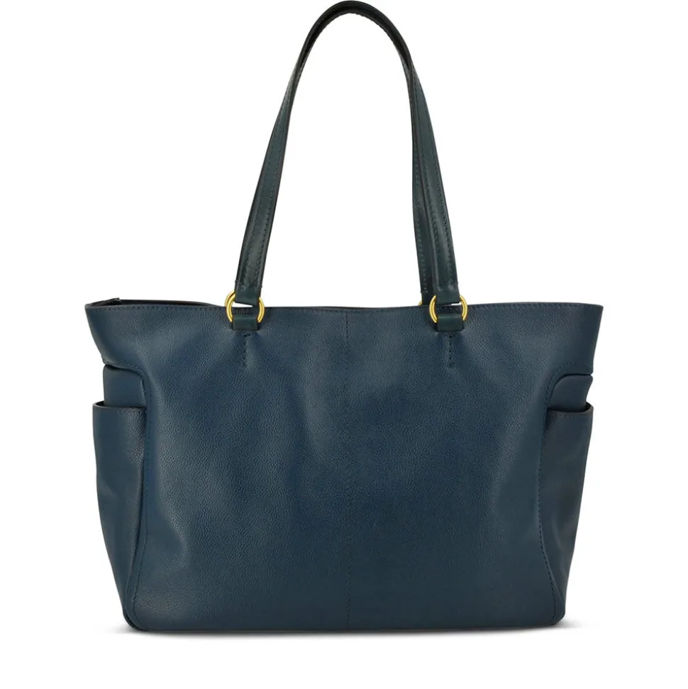 Shopping Bag Donna THE BRIDGE linea Letizia in Pelle Blu Pavone