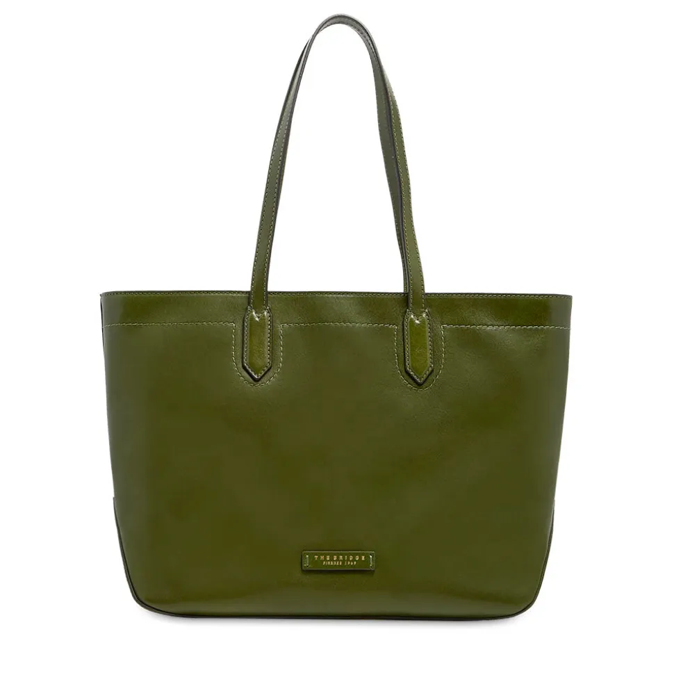 Shopping Bag Donna THE BRIDGE linea Larissa in Pelle Verde Maggiorana