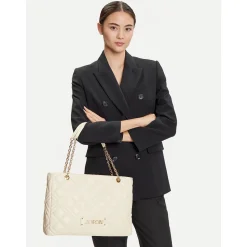 Shopping Bag Trapuntata LOVE MOSCHINO linea Quilted colore Avorio