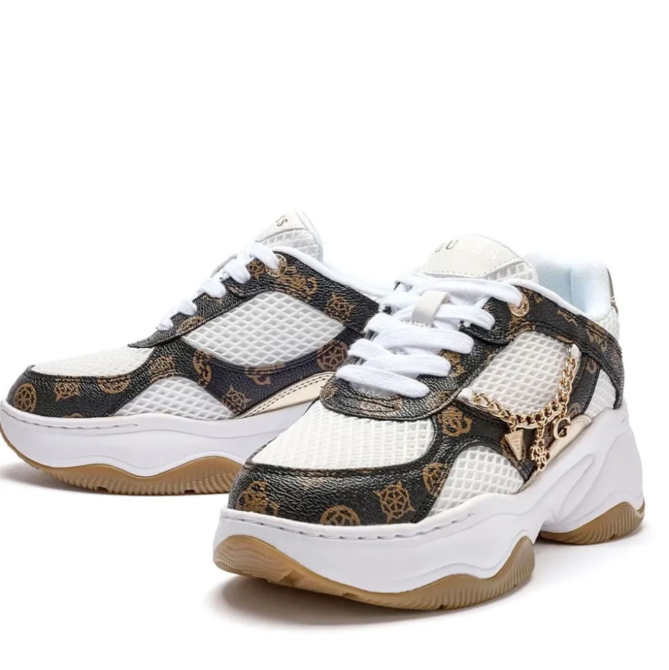 Sneakers Donna GUESS Colore White - Brown Linea Harpaa