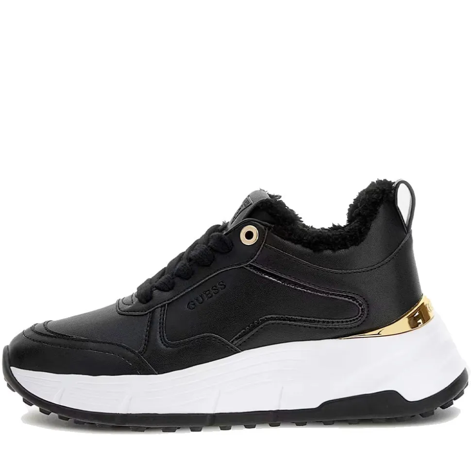 Sneakers Donna GUESS con Inserto in Pelliccia Colore Nero Linea Farrea