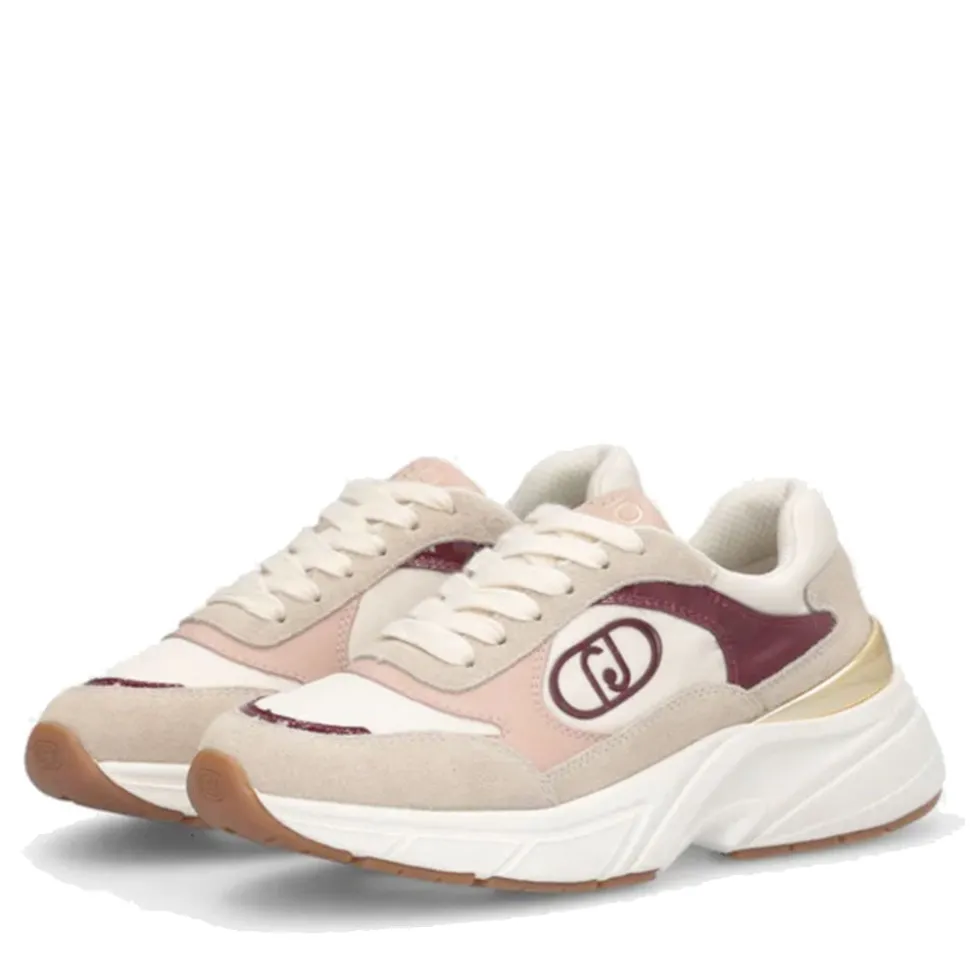 Sneakers Donna LIU JO LJ01 01 in Suede e Nylon colore Rope Milk e Cremisi
