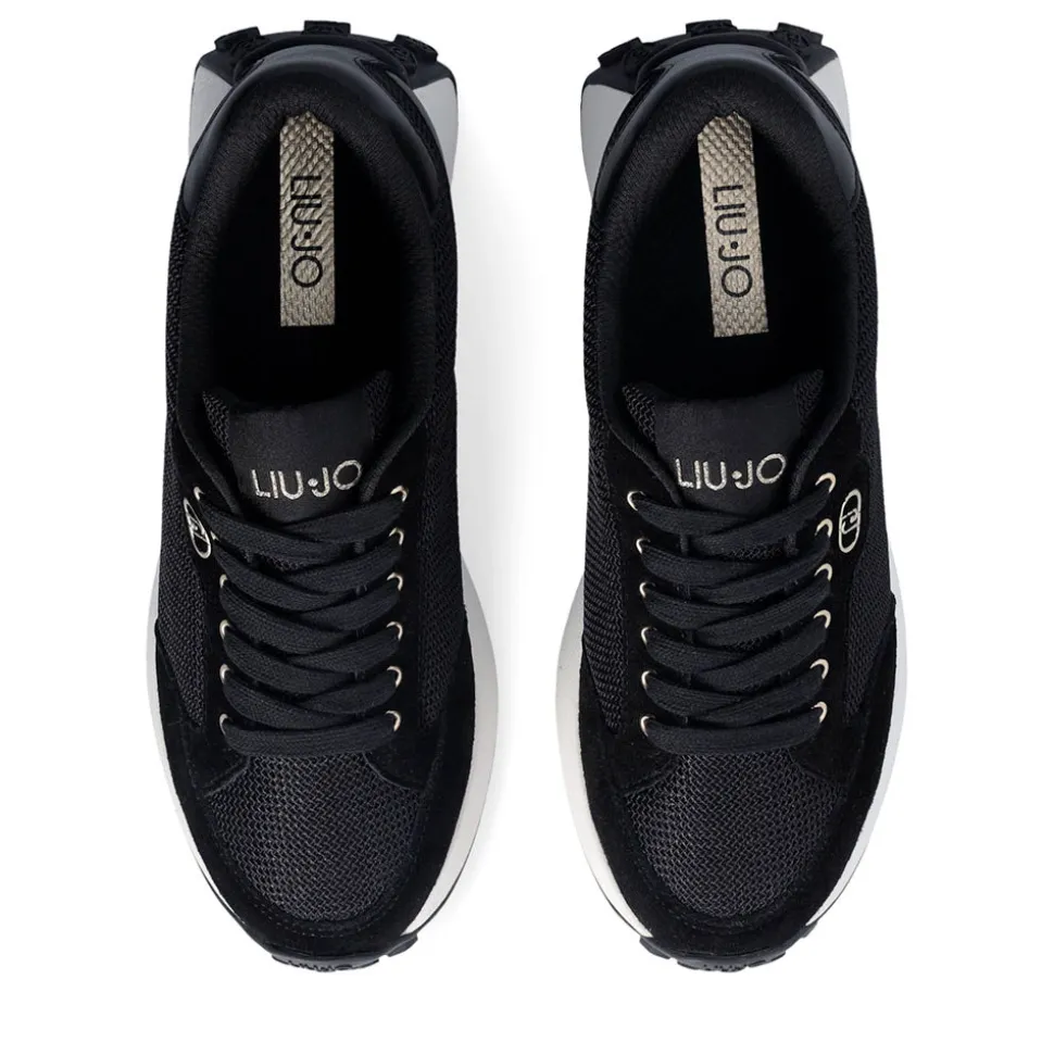 Sneakers Donna LIU JO Lolo 20 in Suede e Brighty Mesh Nero