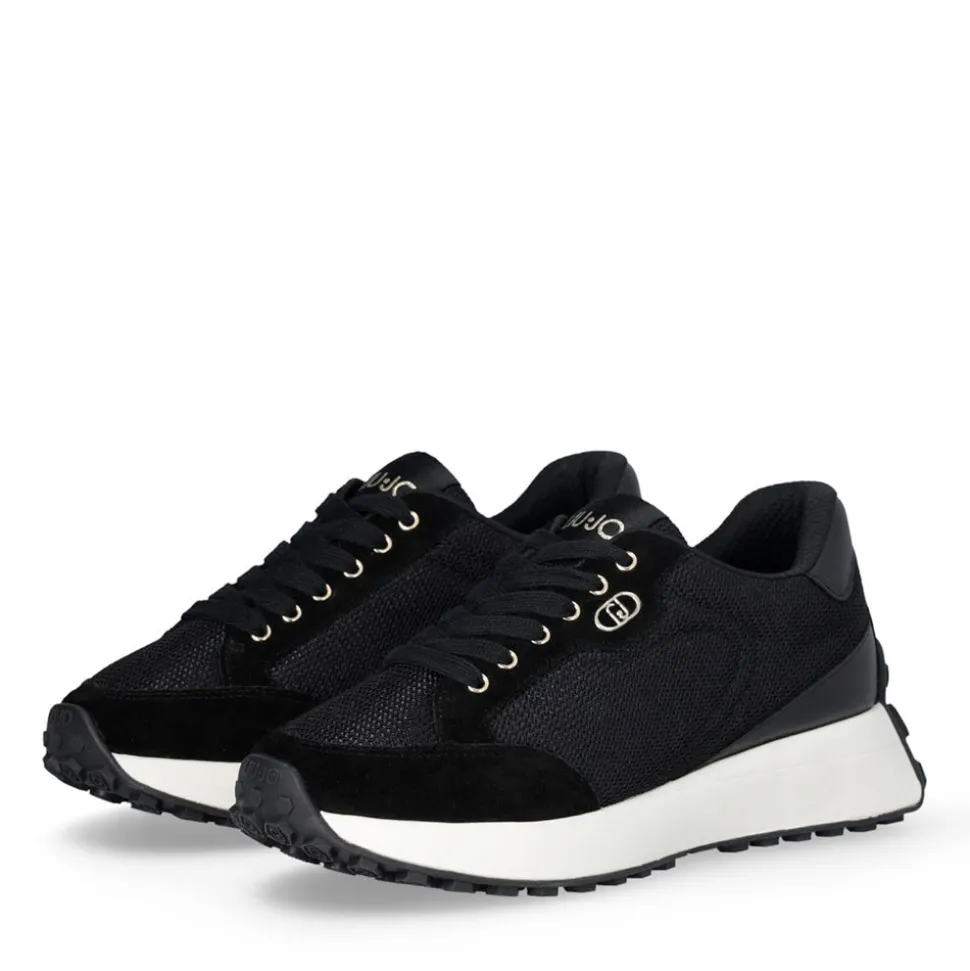 Sneakers Donna LIU JO Lolo 20 in Suede e Brighty Mesh Nero