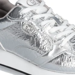 Sneakers Donna LIU JO Vibe 03 in Crackle Effetto Laminato Argento