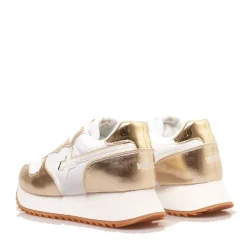 Sneakers Donna W6YZ Jet-W. in Tessuto Tecnico e Inserti Metallizzati Platinum White