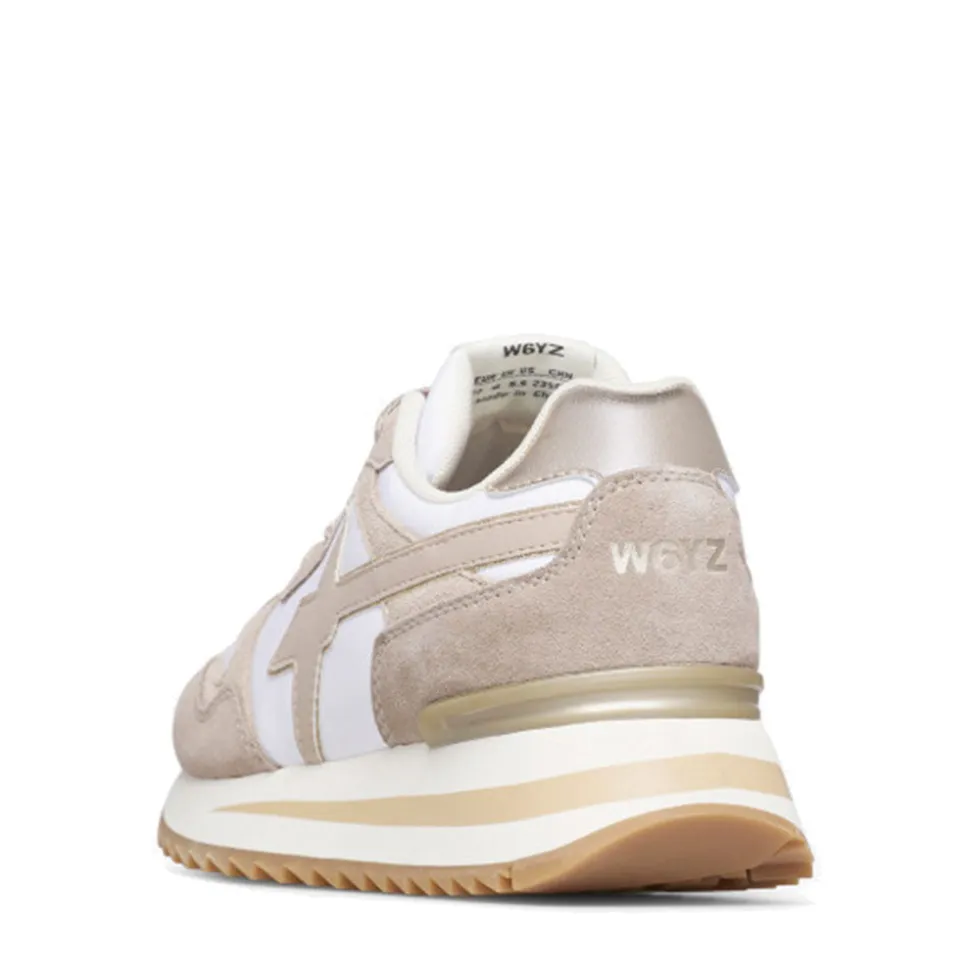 Sneakers Donna W6YZ Yak-W. in Tessuto Tecnico e Suede colore Taupe White Beige