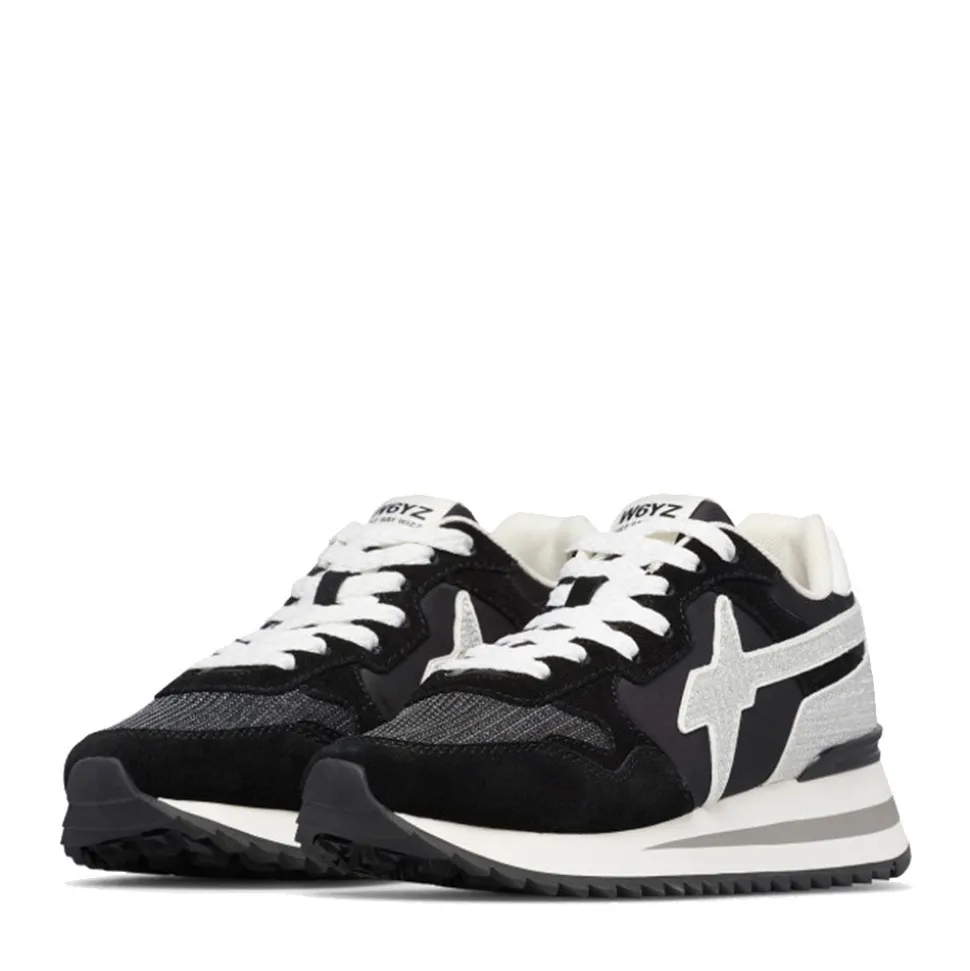 Sneakers Donna W6YZ Yak-W. in Tessuto Tecnico e Suede colore Black Black Silver