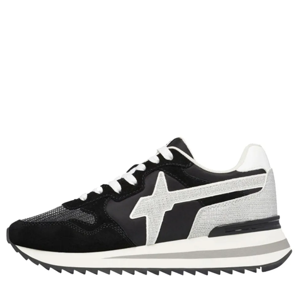 Sneakers Donna W6YZ Yak-W. in Tessuto Tecnico e Suede colore Black Black Silver