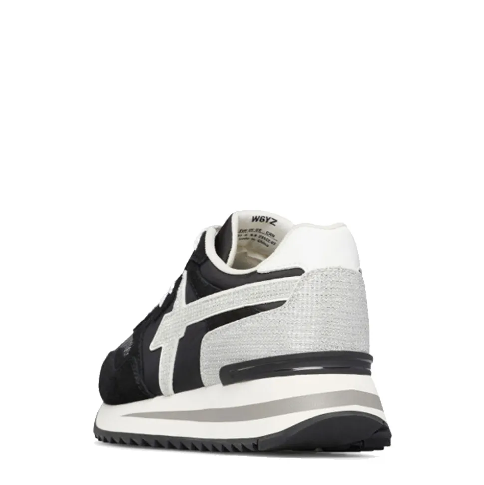 Sneakers Donna W6YZ Yak-W. in Tessuto Tecnico e Suede colore Black Black Silver