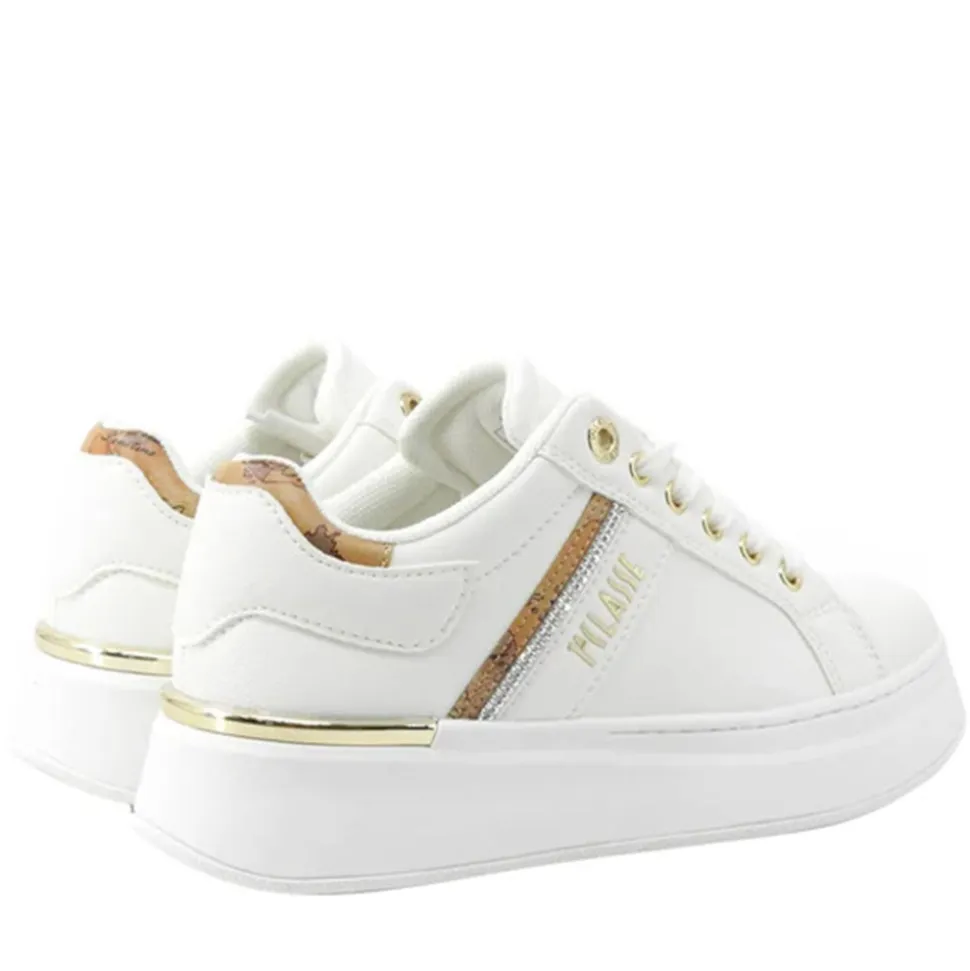 Sneakers Platform 1A Classe Alviero Martini Bianco e Geo Classic con Strass 2421