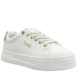 Sneakers Platform 1A Classe Alviero Martini in Eco Nappa Bianca con Dettaglio Geo Beige 2412