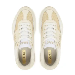 Sneakers Platform Donna LIU JO Eva 02 in Pelle e Glitter White Milk