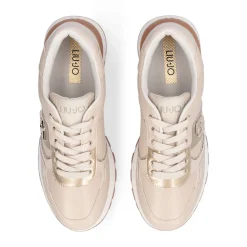 Sneakers Platform Donna LIU JO Amazing 43 in Pelle Beige con Dettaglio Glitter