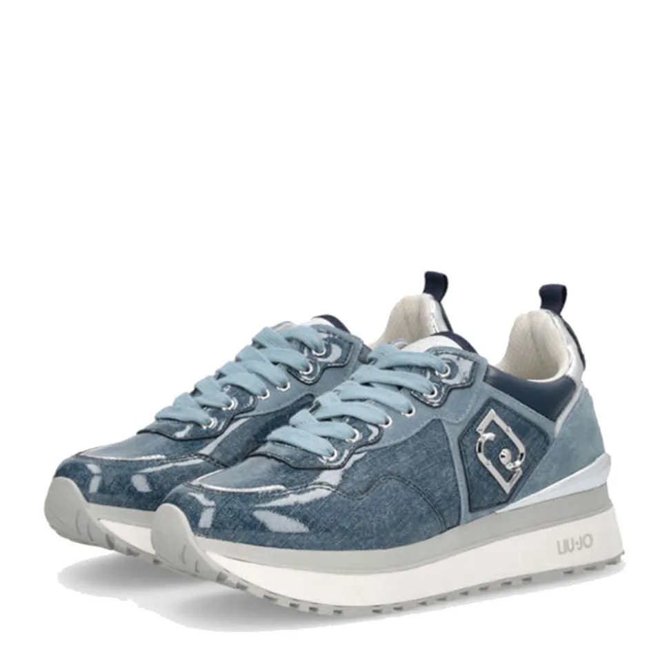 Sneakers Platform Donna LIU JO Maxi Wonder 01 in Suede e Denim