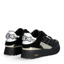 Sneakers Platform Donna LIU JO Maxi Wonder 91 in Pelle e Suede Nero