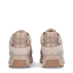Sneakers Platform Donna LIU JO Maxi Wonder 91 in Suede Nylon e Vernice Beige