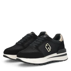 Sneakers Platform LIU JO Amazing 25 in Suede e Mesh Black Light Gold