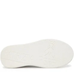 Sneakers Platform PATRIZIA PEPE Girl in Pelle Bianca con Logo Gioiello Platino