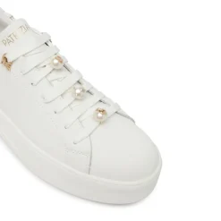 Sneakers Platform PATRIZIA PEPE Girl in Pelle Bianca con Perle