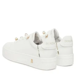 Sneakers Platform PATRIZIA PEPE Girl in Pelle Bianca con Perle