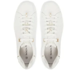 Sneakers Platform PATRIZIA PEPE Girl in Pelle Bianca con Perle