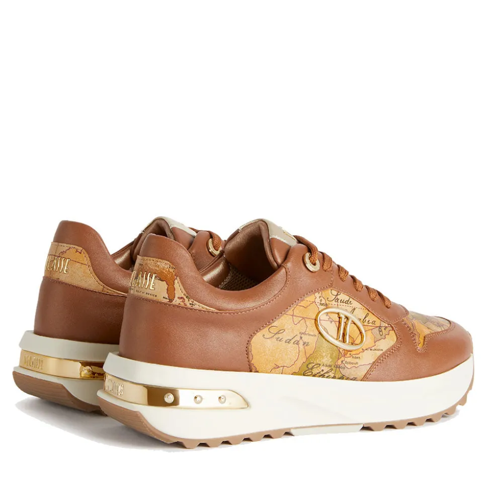 Sneakers Running 1A Classe Alviero Martini linea Geo Road Tibet in Eco Nappa Marrone 1205