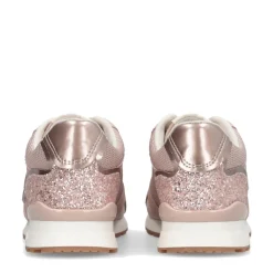 Sneakers Running LIU JO Maxi Wonder Low 02 in Glitter Mesh e Suede Nude