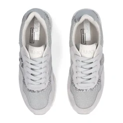 Sneakers Running LIU JO Maxi Wonder Low 02 in Glitter Mesh e Suede Loft Silver