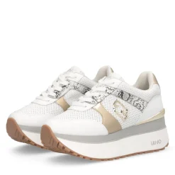 Sneakers Super Platform Donna LIU JO Maxi Wonder Plus 02 Bis in Pelle Traforata Bianca