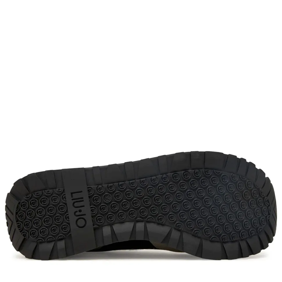 Sneakers Super Platform Donna LIU JO Maxi Wonder Plus 01 in Pelle Suede e Tessuto Rope Black