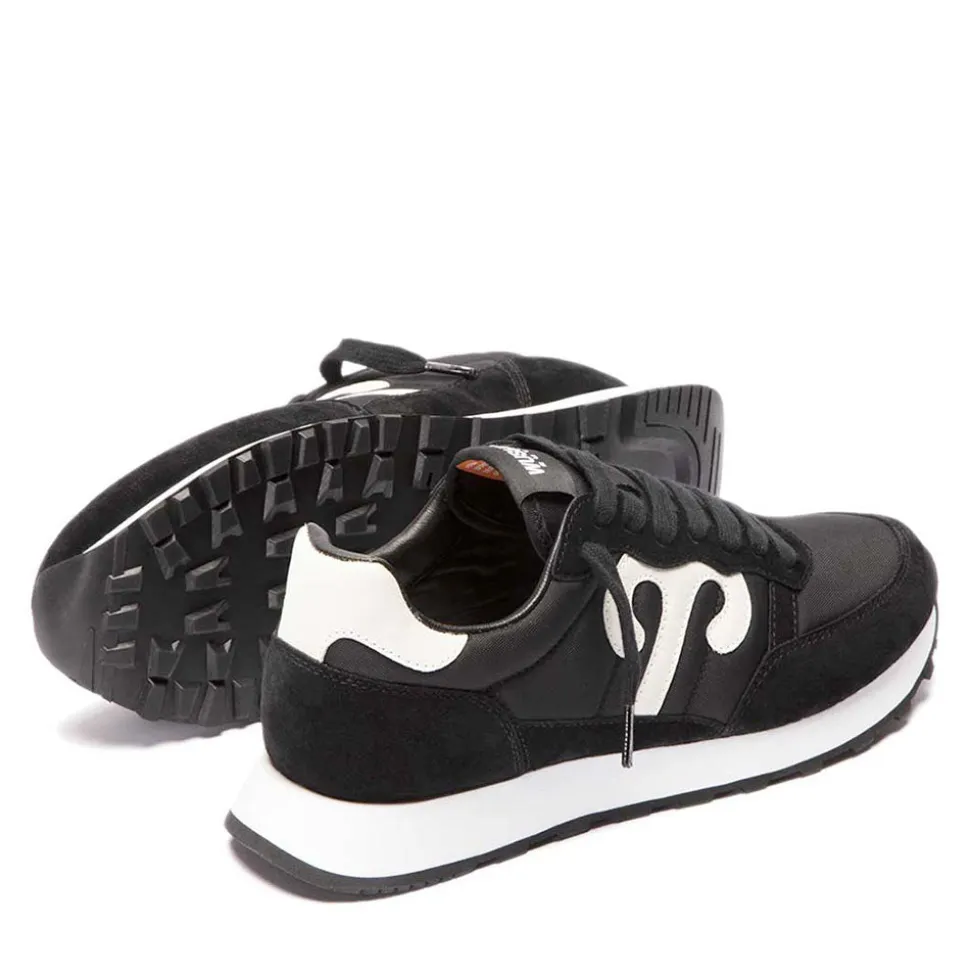 Sneakers Uomo WUSHU RUYI Club 45 in Suede e Nylon Black e White
