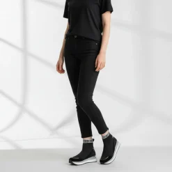 Sock Sneakers Donna LIU JO Maxi Wonder 93 in Tessuto Stretch e Suede Nero