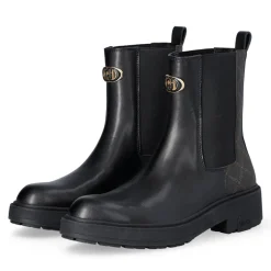 Stivaletti Beatles Donna LIU JO London 02 in Pelle Nera con Inserti Monogram
