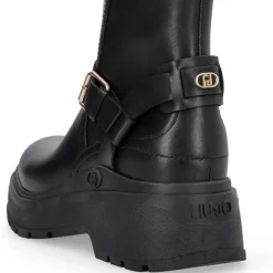 Stivaletti Donna LIU JO Andrea 03 in Pelle Nera con Dettagli Bold