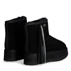 Stivaletti Donna Platform Imbottiti LIU JO Jane 09 in Suede Nero con Frange