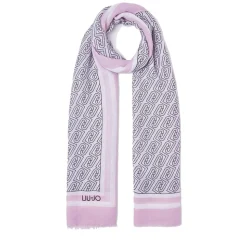 Stola Donna 70 x 180 cm LIU JO in Tessuto Rosa stampa LJ All Over