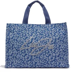 Tote Bag Large LIU JO in Denim stampa Animalier