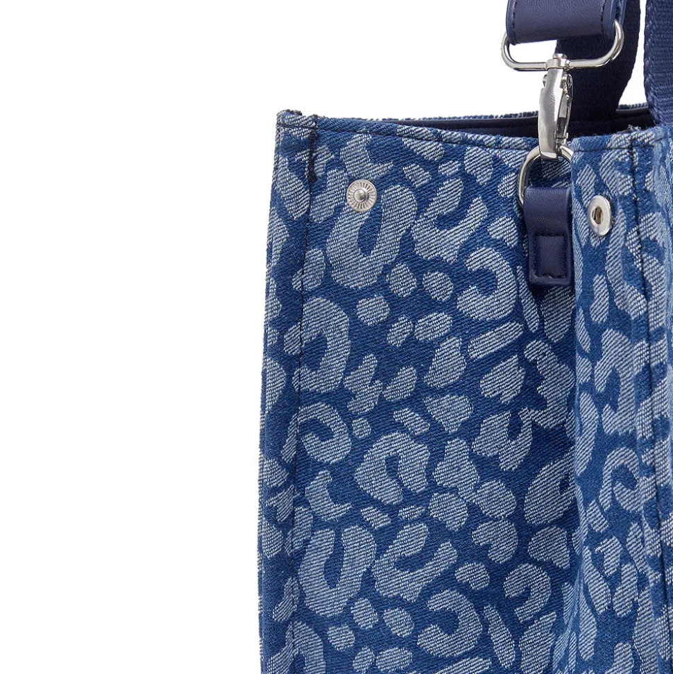 Tote Bag Large LIU JO in Denim stampa Animalier