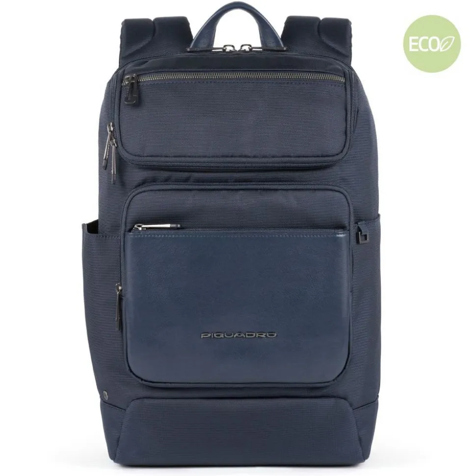 Zaino PIQUADRO Porta Pc 14" Collezione Macbeth Pelle e Tessuto CA5316S115 Blu