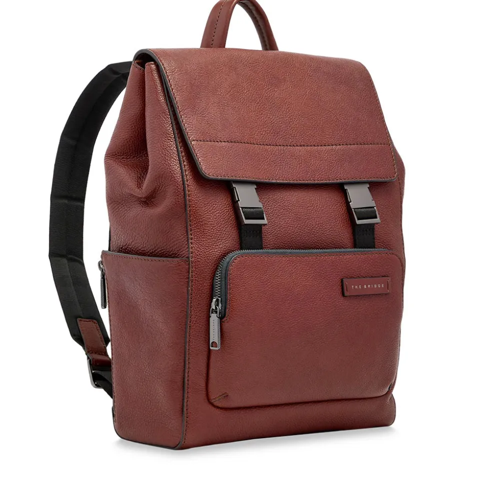 Zaino Uomo con Pattina THE BRIDGE linea Ludovico in Pelle Marrone