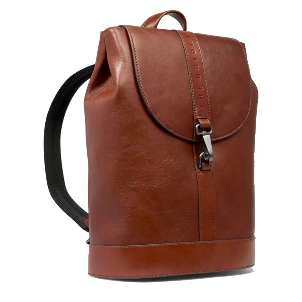 Zaino Uomo con Pattina THE BRIDGE linea Giacomo in Pelle Marrone