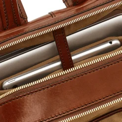 Zaino Uomo Doppio Scomparto THE BRIDGE linea Vespucci in Pelle Marrone